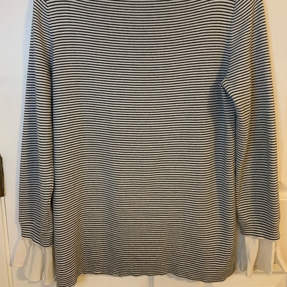 LOFT Striped Sweater with Flutter Cuffs - Picture 5 of 5